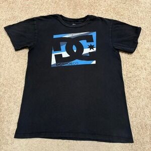 Y2K DC SHOES Logo T-Shirt Women's Medium Black Grunge Skateboard